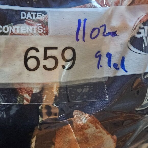 Boho Floral Off-The-Shoulder Dress Womens Medium Wilde Navy/Peach/White Polyeste - Picture 10 of 10